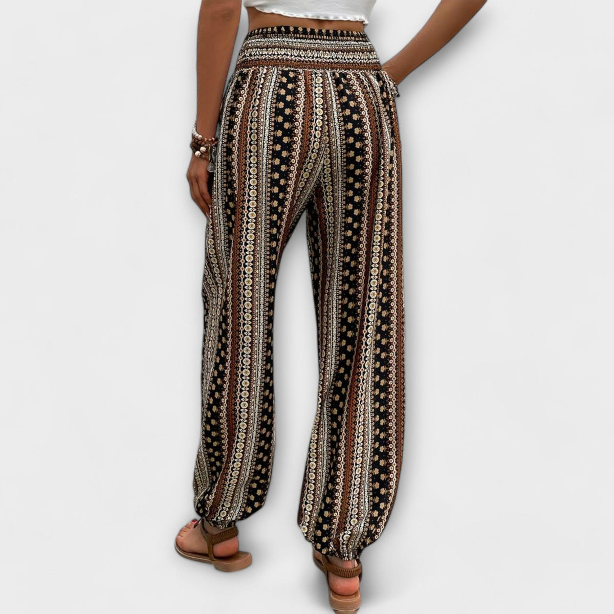 Vanessa | Trousers with Ethnic Graphic