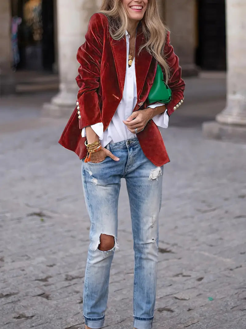 Caterina - Elegant velvet blazer