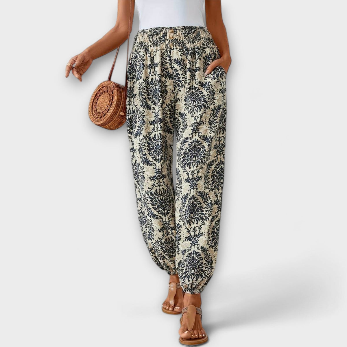 Vanessa | Trousers with Ethnic Graphic