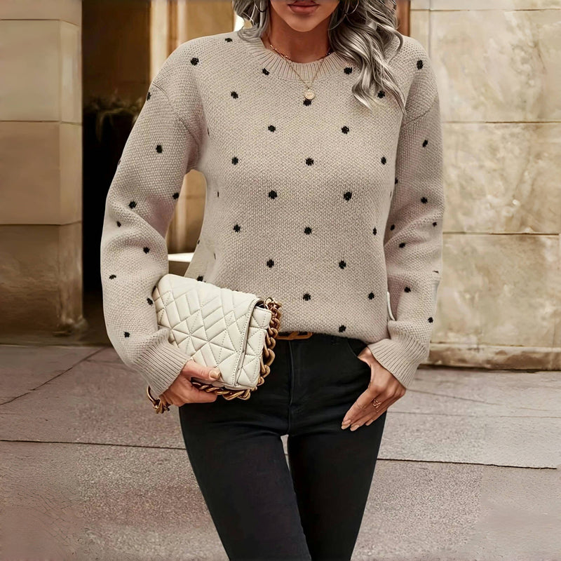 NINA™ - POLKA DOT KNITTED SWEATER