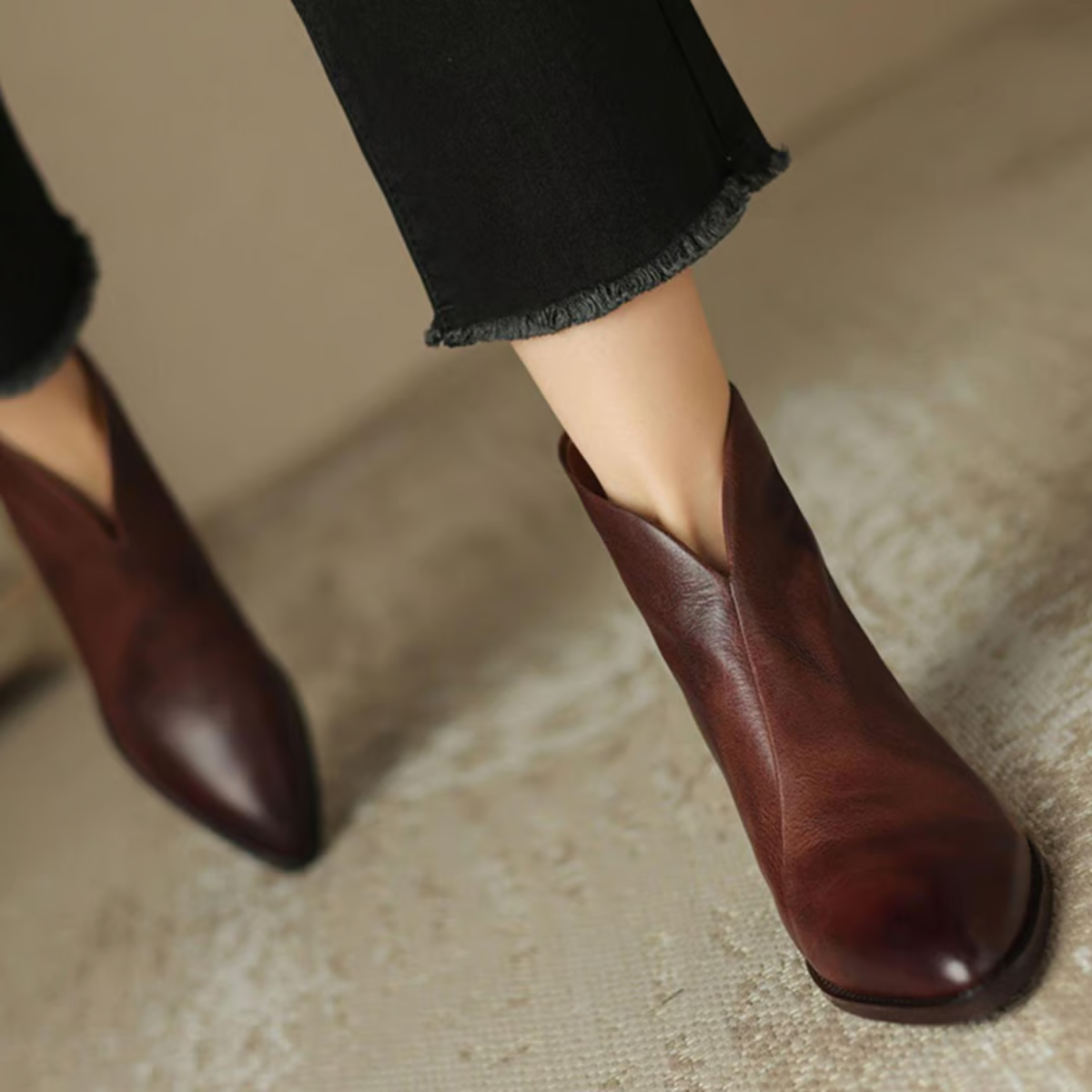 Kimberly | Luxury Ankle Boots with Low Heels