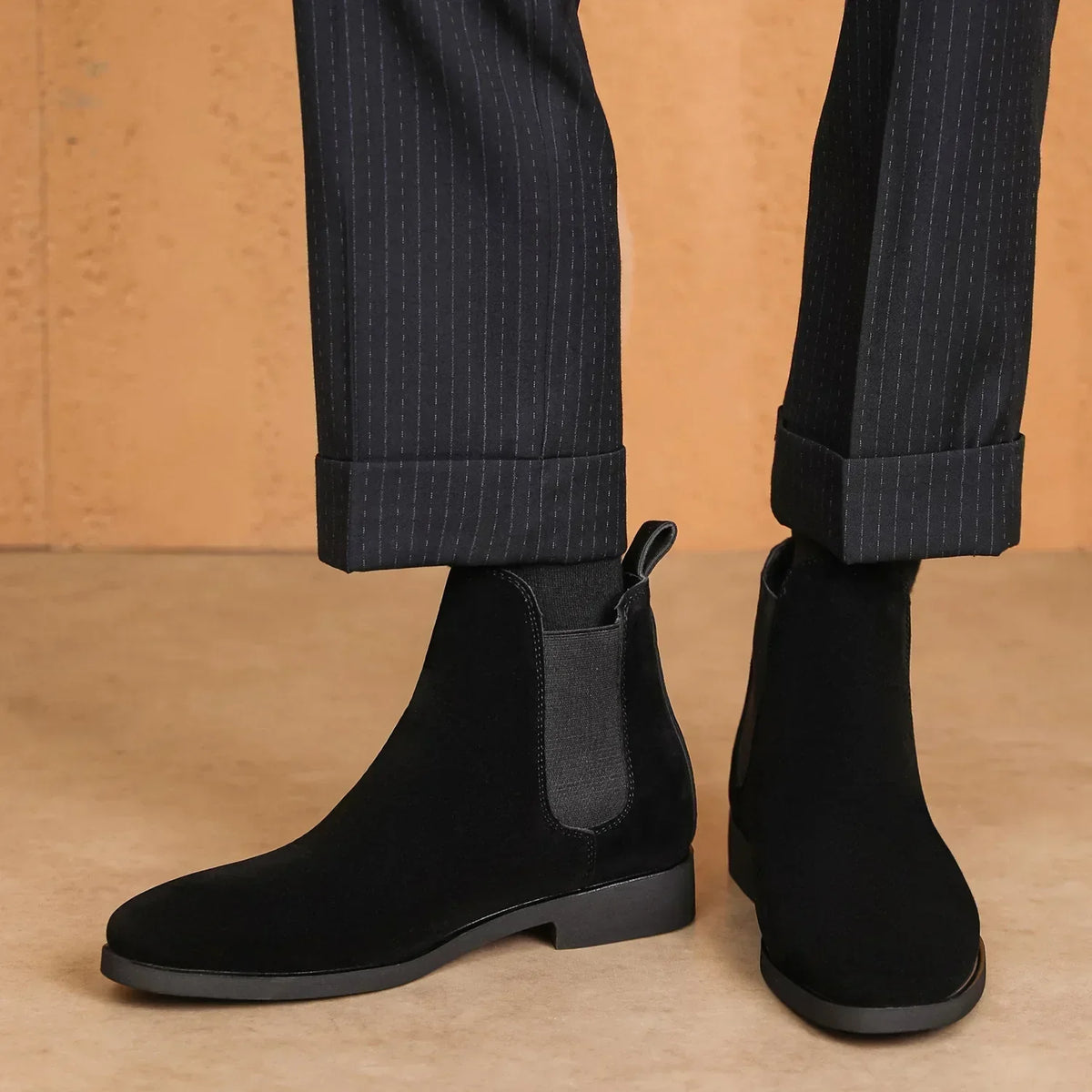 Men’s Chelsea Boots | Suede-Style Ankle Boot | Elastic Panel Slip-On Footwear