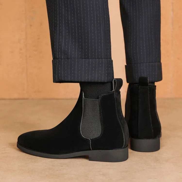 Men’s Chelsea Boots | Suede-Style Ankle Boot | Elastic Panel Slip-On Footwear