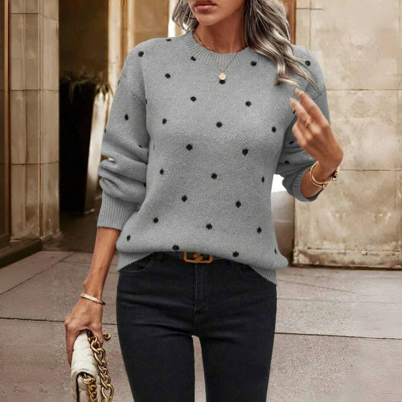 NINA™ - POLKA DOT KNITTED SWEATER
