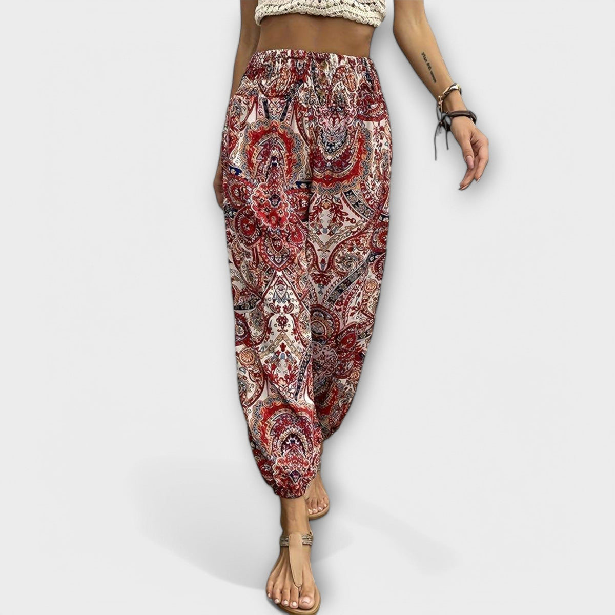 Vanessa | Trousers with Ethnic Graphic