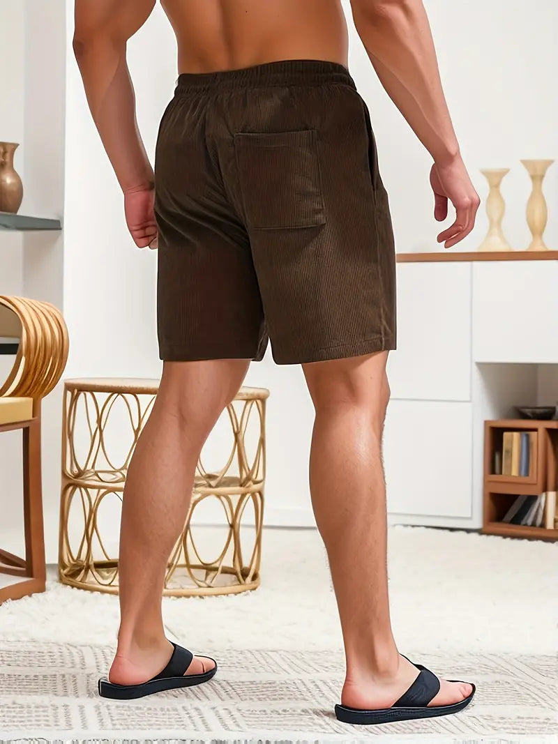 Men's Corduroy Drawstring Shorts | Relaxed Fit | Beach & Lounge Ready