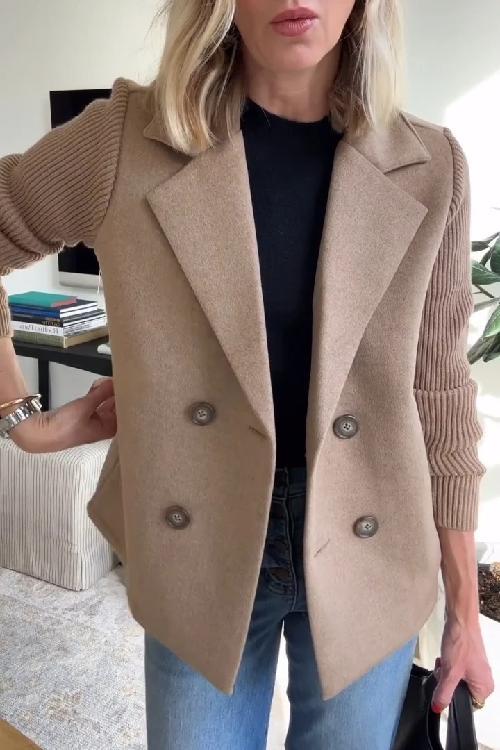Leanor - Timeless Knit-Sleeve Blazer