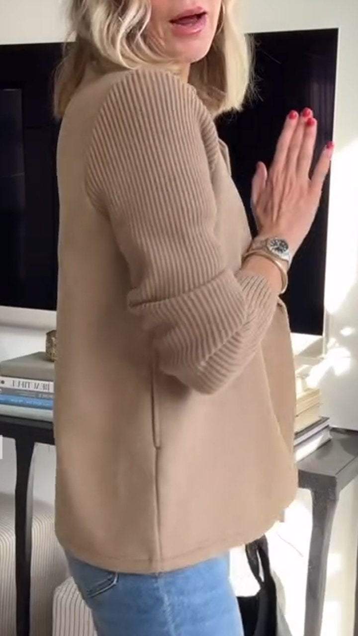Leanor - Timeless Knit-Sleeve Blazer